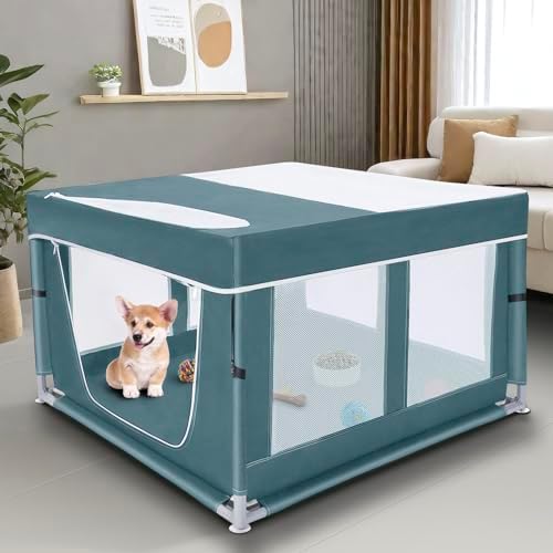 Dog Kitten Playpen with Cover by ZIKOPOMI