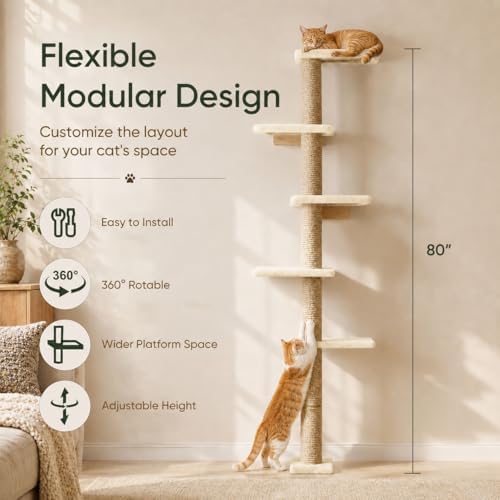 80-Inch Wall-Mounted Cat Tree - Image 3
