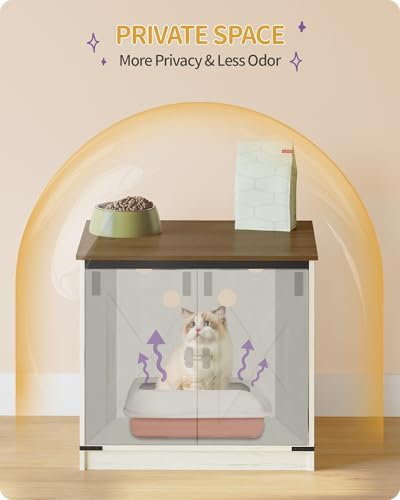 Hzuaneri Cat Litter Box Enclosure, Hidden Litter Box Furniture - Image 6