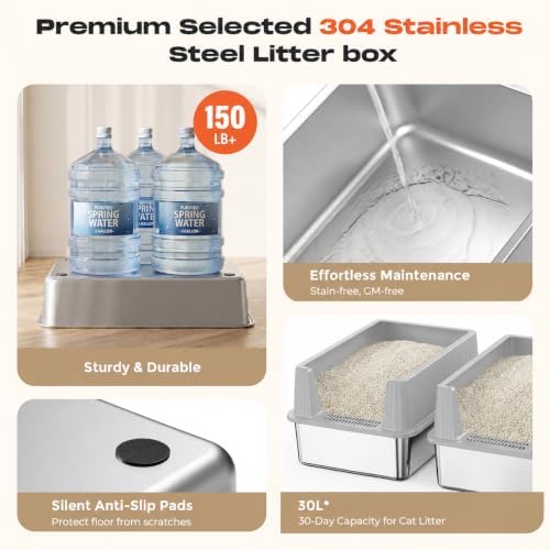 Suitfeel XL Stainless Steel Cat Litter Box - Image 4