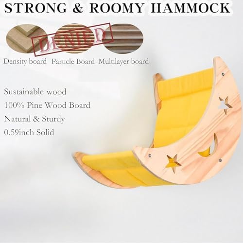 Cat Hammock Moon Bed Wall Mounted Shelf Hammock Shelves and Perches Solid Wood - Image 5