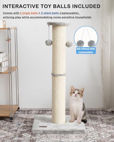 34" Cat Scratching Post with Replaceable Sisal Scratcher - Image 6