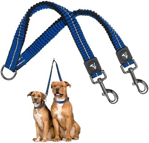 Kruz Double Dog Leash for Two Dogs Dual Leash Coupler by KRUZPET