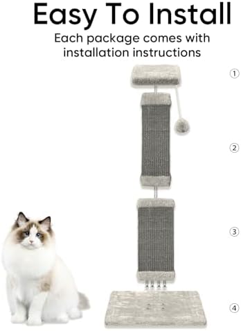 Cat Scratching Post for Indoor Cats, 32Inch Sisal Cat Scratcher - Image 4