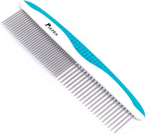 Pet Comb for Dogs and Cats, Stainless Steel Teeth Detangling Grooming Comb by PIEPEA