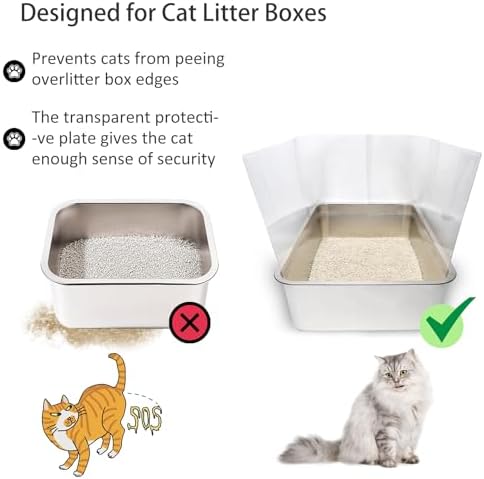 YOILES 12PCS Cat Litter Box Pee Shields, Transparent Easy Clean Splash Guard - Image 4