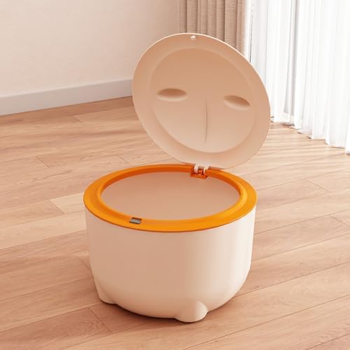 Cat Litter Trash Can White Compact Fully Enclosed Waste Container - Image 5