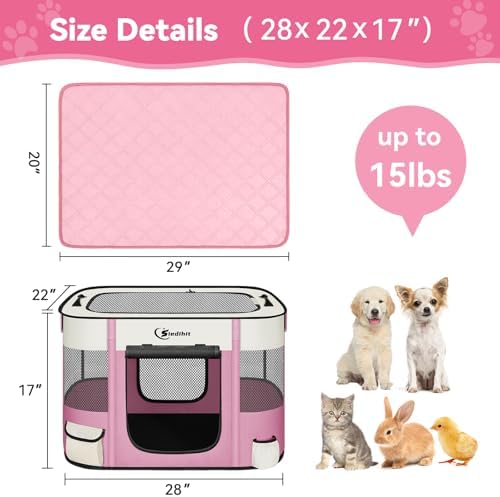 Siedihit 28" Dog Playpen, Cat Puppy Pen, Pet Portable Crate Indoor Outdoor - Image 7