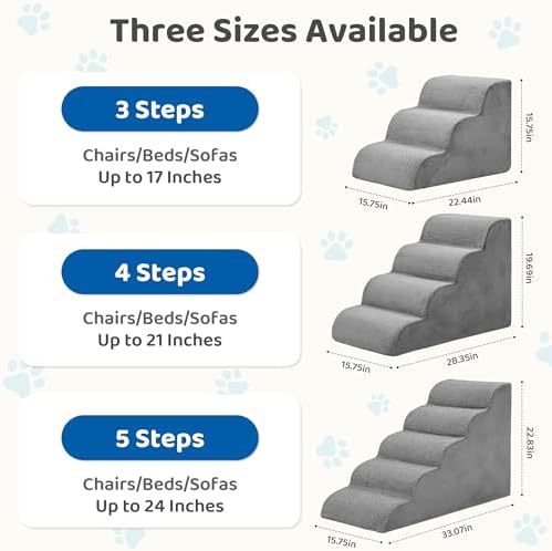 DUMOS Dog Stairs for Small Dogs and Cats, 5-Step Curved Pet Dog Steps - Image 2