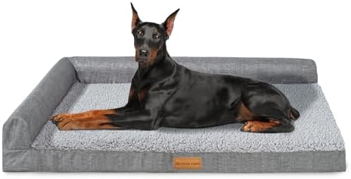 Patas Lague Orthopedic Large Dog Bed Washable Pet Sofa Bed 56''X40''Grey by PatasLague