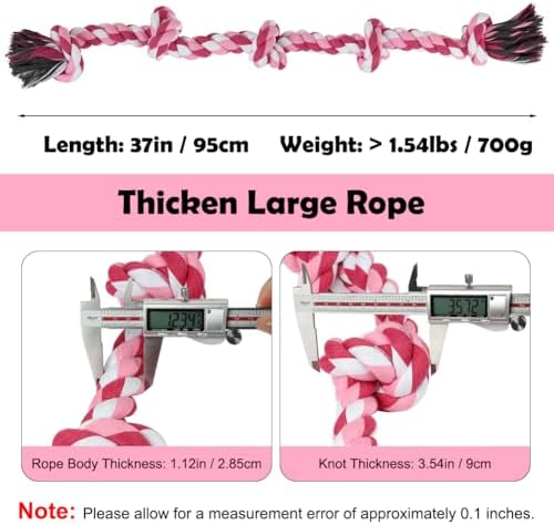 SZEE Dog Rope Toy for Large Dogs, 37 Inch 5 Knots, Tug of War Rope for Large - Image 2