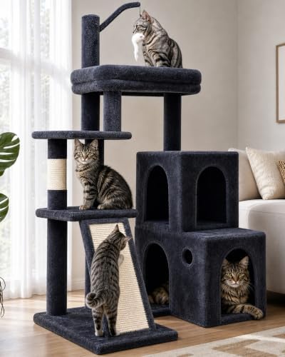 Globlazer Maine Coon Cat Tower for Indoor Adult Cats, Dark Grey by Globlazer