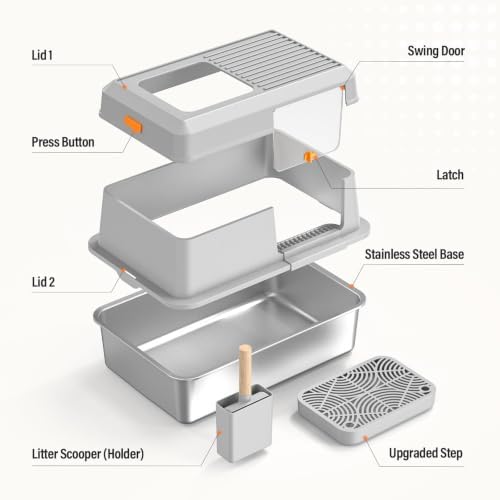 Removable Stainless Steel Cat Litter Box - Image 2
