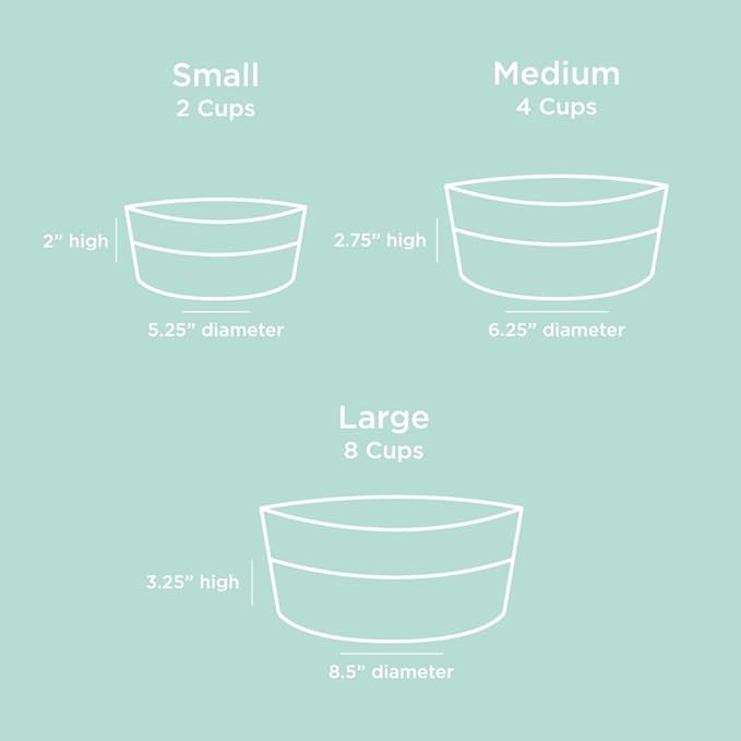 Waggo Dipper Ceramic Dog Bowl for Small and Large Breeds - Heavyweight and Durable Pet Food and Water Dish Crock, Dishwasher Safe, Modern (Cloud, Large)