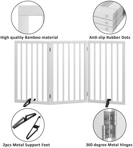Dog Gate 32" Tall Freestanding Dog Gate - Image 5
