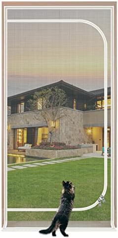 Reinforced Cat Screen Door, Zipper Mesh Screen Door Fits 38''x 82'', Cat by Unknown
