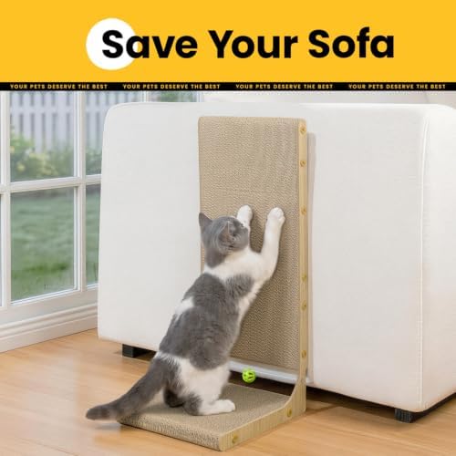 Conlun Cardboard L Shape Cat Scratcher 22" - Image 3