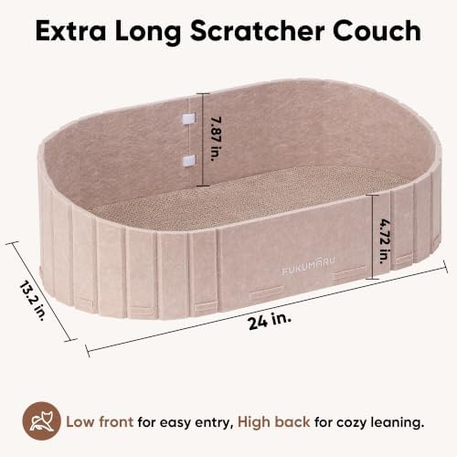 FUKUMARU Cat Scratcher, 24 Inch Sofa Shape Cat Scratching Bed Couch Indoor - Image 4