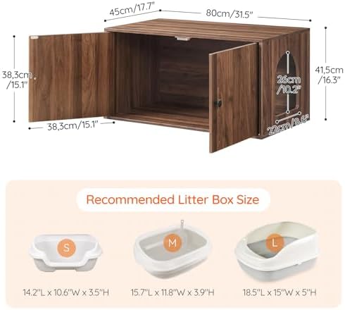 HOOBRO Cat Litter Box Enclosure, Hidden Litter Box Furniture - Image 5