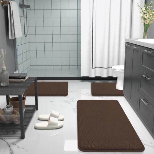 OLANLY Thick Memory Foam Bathroom Rugs 35x24, Absorbent Bath Mat - Image 7