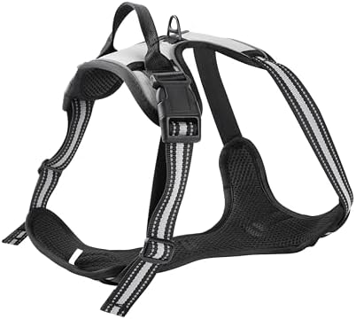 Gray No-Pull Dog Harness with 2 Leash Clips，Soft Padded Vest - Image 3