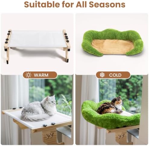WOOCHPET Wooden Cat Window Perch, Cat Window Bed - Image 5