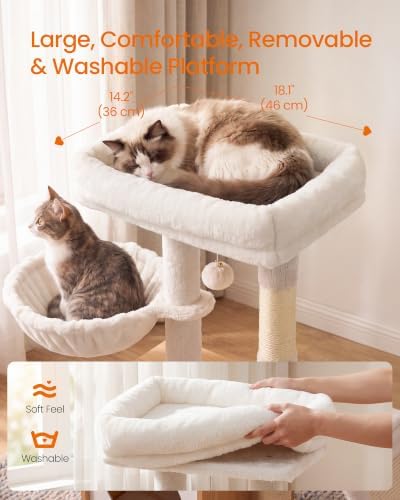 Feandrea Cat Tree, 3-Tier Cat Tower - Image 3