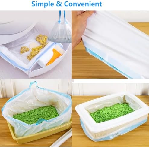 60 Count Cat Drawstring Litter Box Liners 26.6x16.7 inches 2Mils Super Thickfor - Image 7