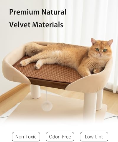37.5" Cat Tree Tower for Large & Senior Cats, Low-Step Design - Image 3