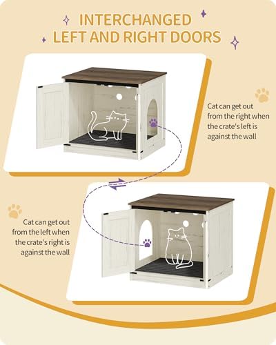 Hzuaneri Cat Litter Box Enclosure, Hidden Litter Box Furniture - Image 4