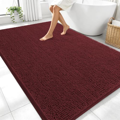 OLANLY Large Bathroom Rugs 70x46, Extra Soft Absorbent Chenille Bath Rugs by OLANLY
