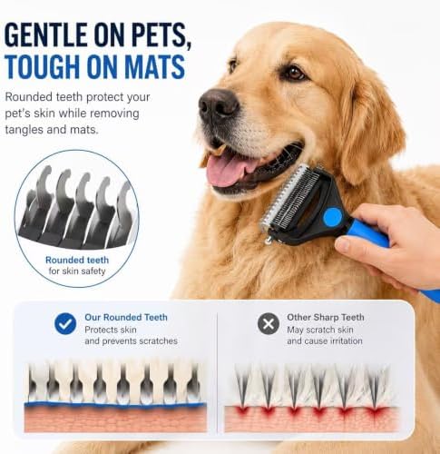 Deshedding Dog Brush，3-in-1 Undercoat Rake - Image 4