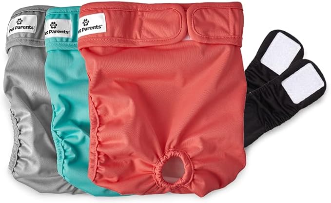 Pet Parents® Washable Dog Diapers (3pack) + Extendrs® of Durable Doggie Diapers, Premium Dog Diapers Female (Medium, Southern Belle)
