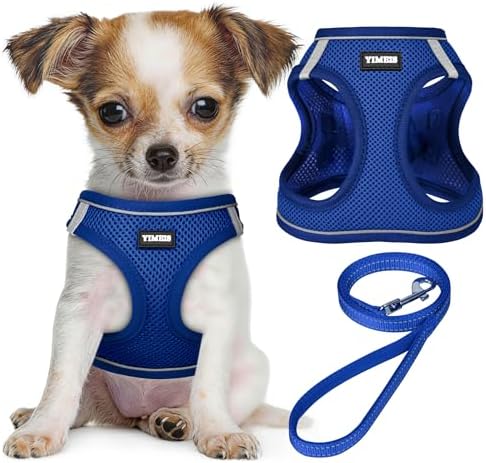 No Pull Dog Puppy Harness and Leash Set Reflective Mesh Vest Medium by YIMEIS