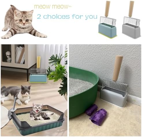 Metal Cat Litter Scooper with Holder, Stainless Steel Litter Scooper with - Image 2