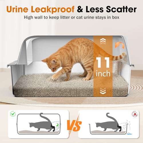 2PACK Stainless Steel Litter Box, Extra Large Litter Boxes - Image 2
