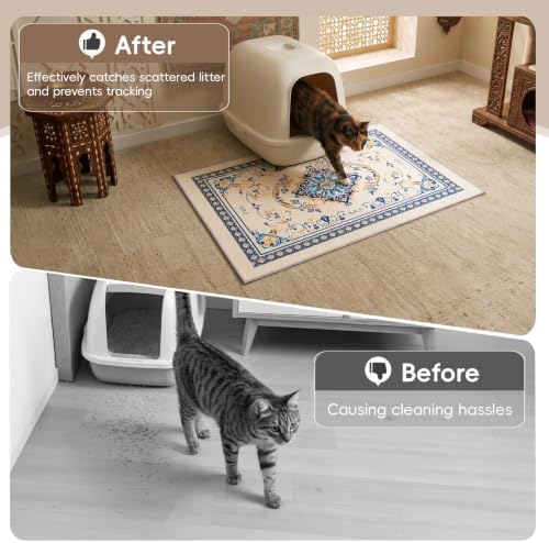 Bienbee Cat Litter Mat, 2 Pack 33" x 22" Machine Washable - Image 2
