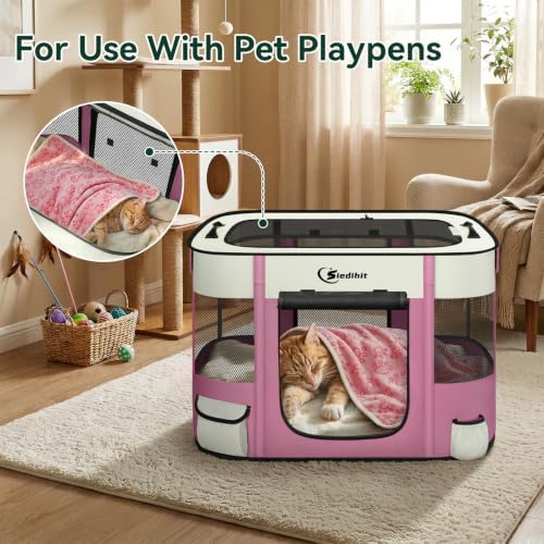 Siedihit 28" Dog Playpen with Blanket, Cat Puppy Pen Indoor Outdoor - Image 4