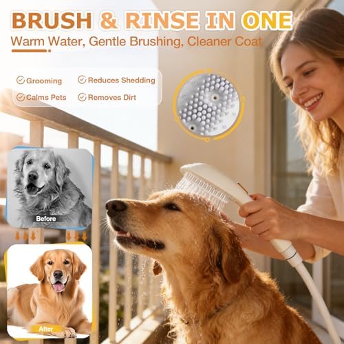 Jamini Dog Shower Attachment, Handheld High-Pressure Sprayer - Image 3