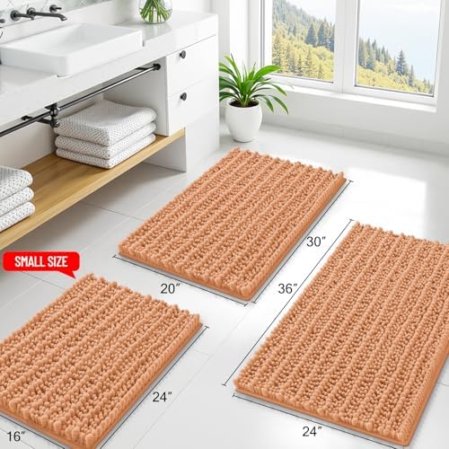 Smiry Bathroom Rugs 30X20, Extra Soft Rubber Backing Chenille Bath Mats - Image 2