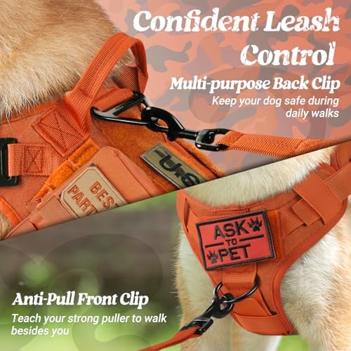 rabbitgoo Tactical Dog Harness for Large, Heavy Duty Military No Pull Vest - Image 3