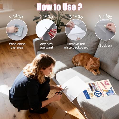 16PCS Cat Scratch Furniture Protector, Single Sided Couch Protectors Tape from - Image 5
