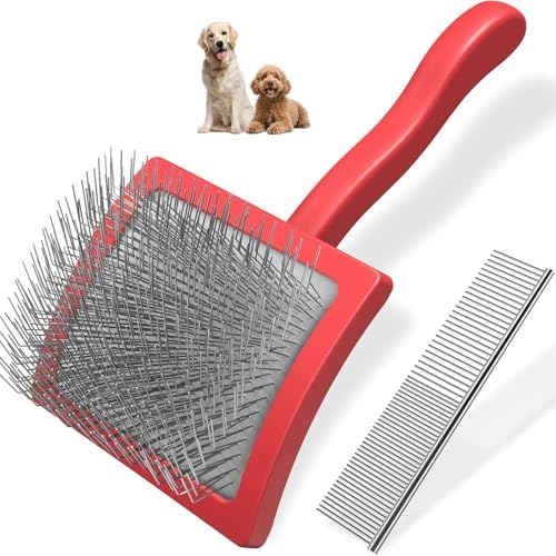 2PCS Slicker Brush for Dogs & Pet Comb, Professional Dog Grooming Brush by Unknown