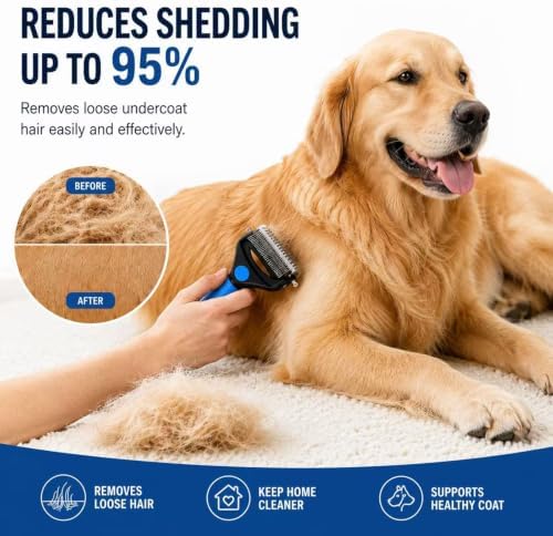 Deshedding Dog Brush，3-in-1 Undercoat Rake - Image 5