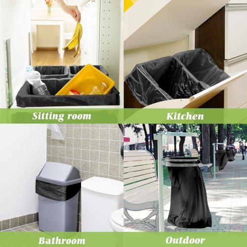 Teivio Medium Black Trash Bags 8 Gallon 330 Count Kitchen Garbage Bags - Image 5