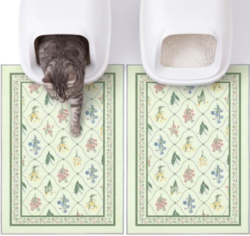 Bienbee Cat Litter Mat, 2 Pack 33" x 22" Machine Washable by Bienbee
