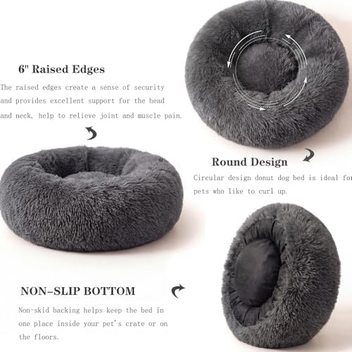 nononfish Calming Dog Bed for Small Dogs, Plush Donut Pet Bed - Image 5