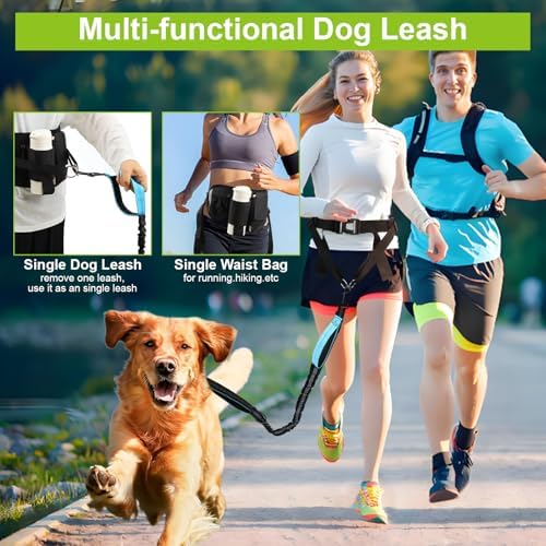 Hands Free Dog Leas, Double Waist Leash - Image 2