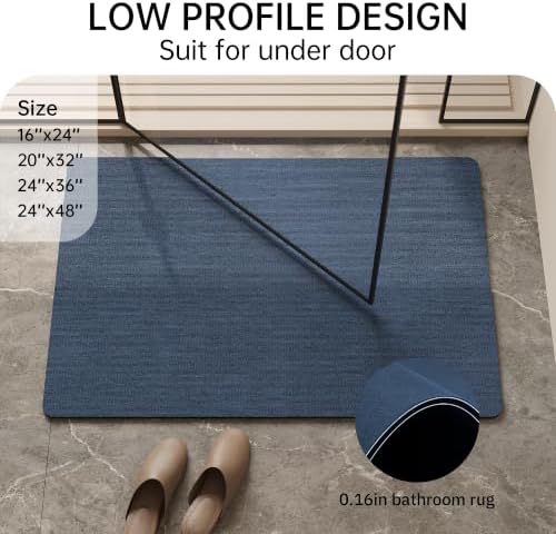 Mecko Bath Mat Ultra Thin Navy Blue - Image 2
