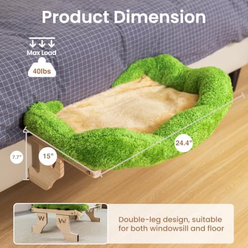 WOOCHPET Wooden Cat Window Perch, Cat Window Bed - Image 2